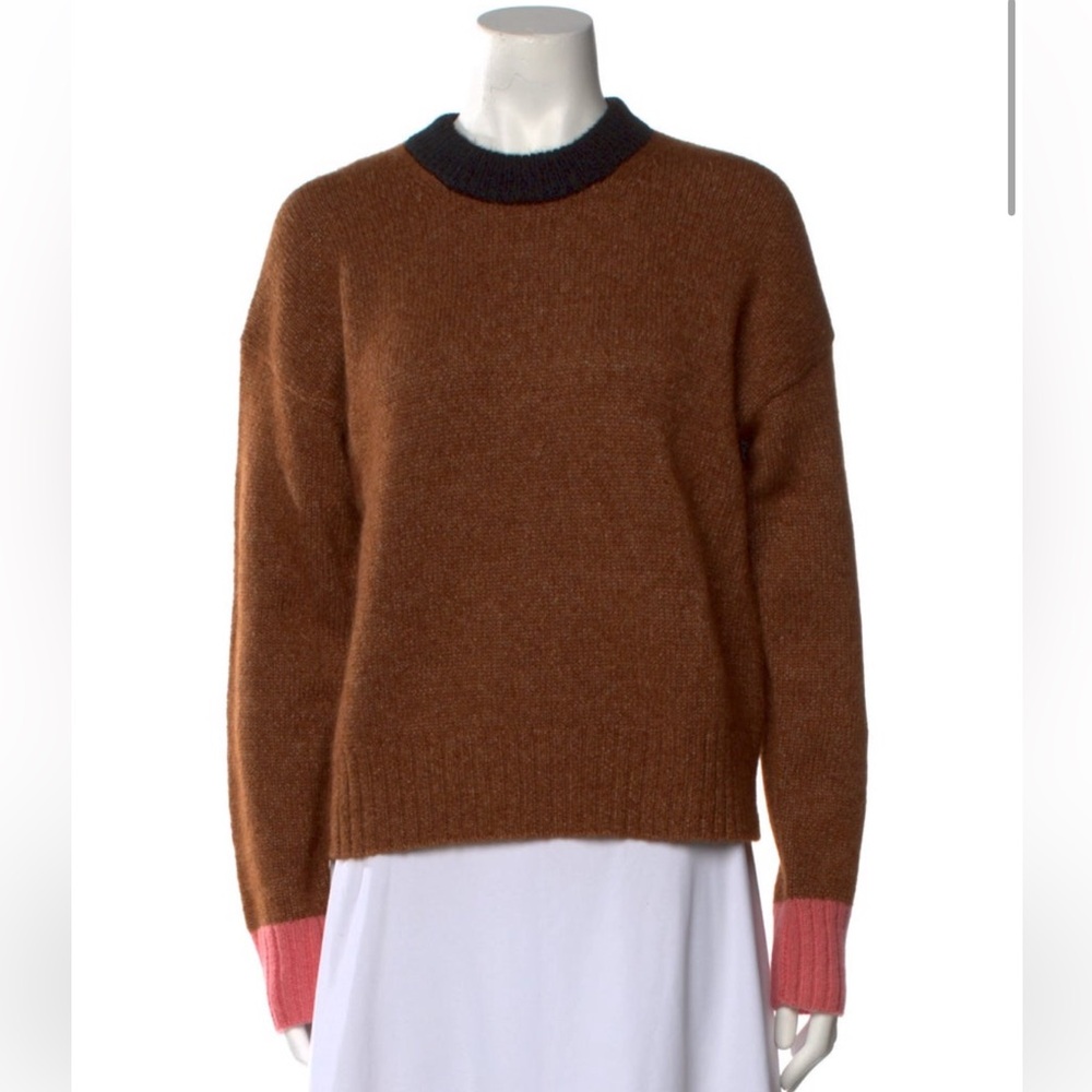 A.L.C. Brown and Pink Crew Neck Sweater